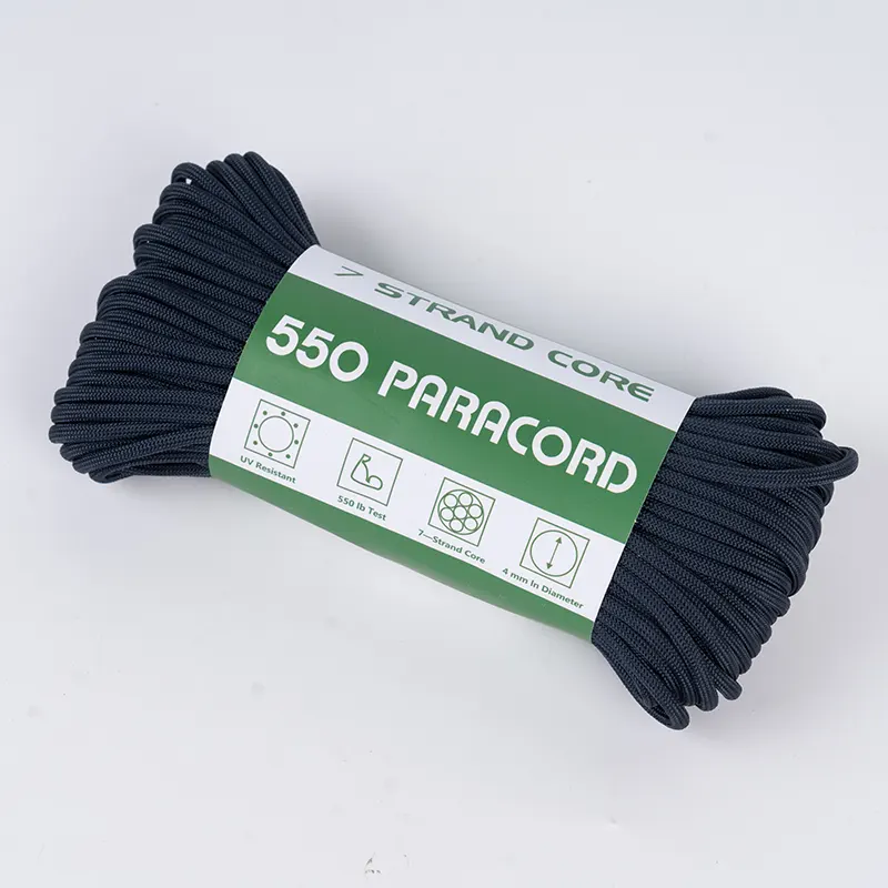 7pramenné jádro 4mm, pevné tmavě modré 550 Polyester Paracord