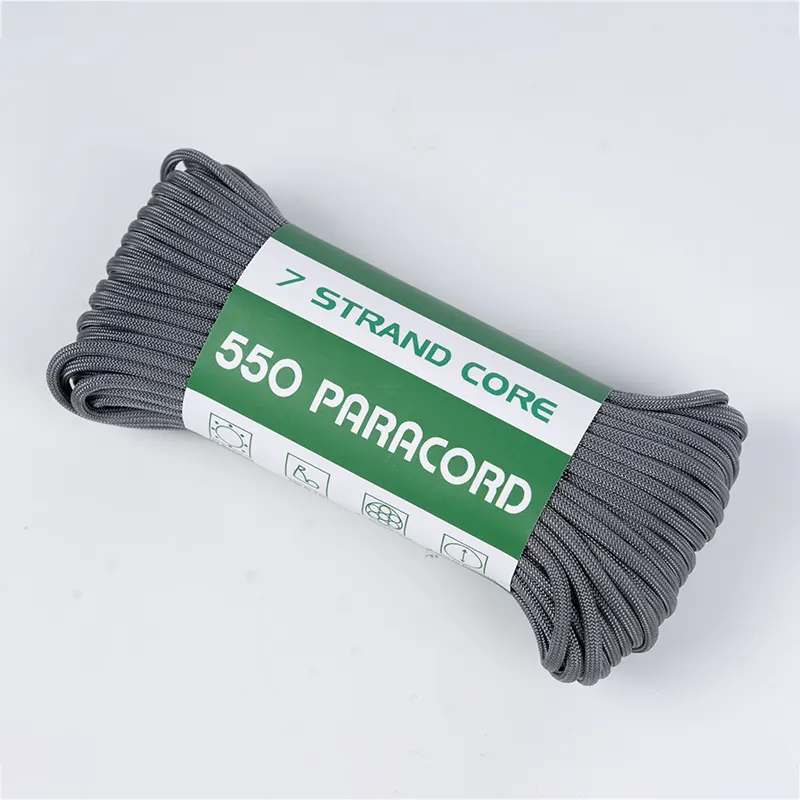 7pramenné jádro 4mm, tmavě šedý 550 Polyester Paracord