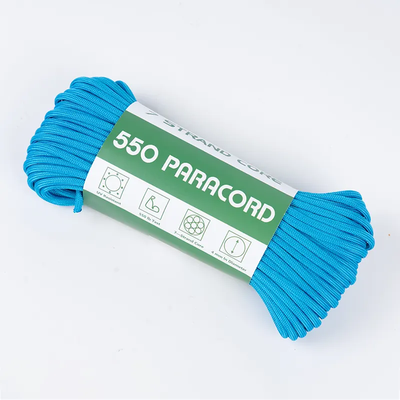 7pramenné jádro 4mm Solid Lake Blue 550 Polyester Paracord